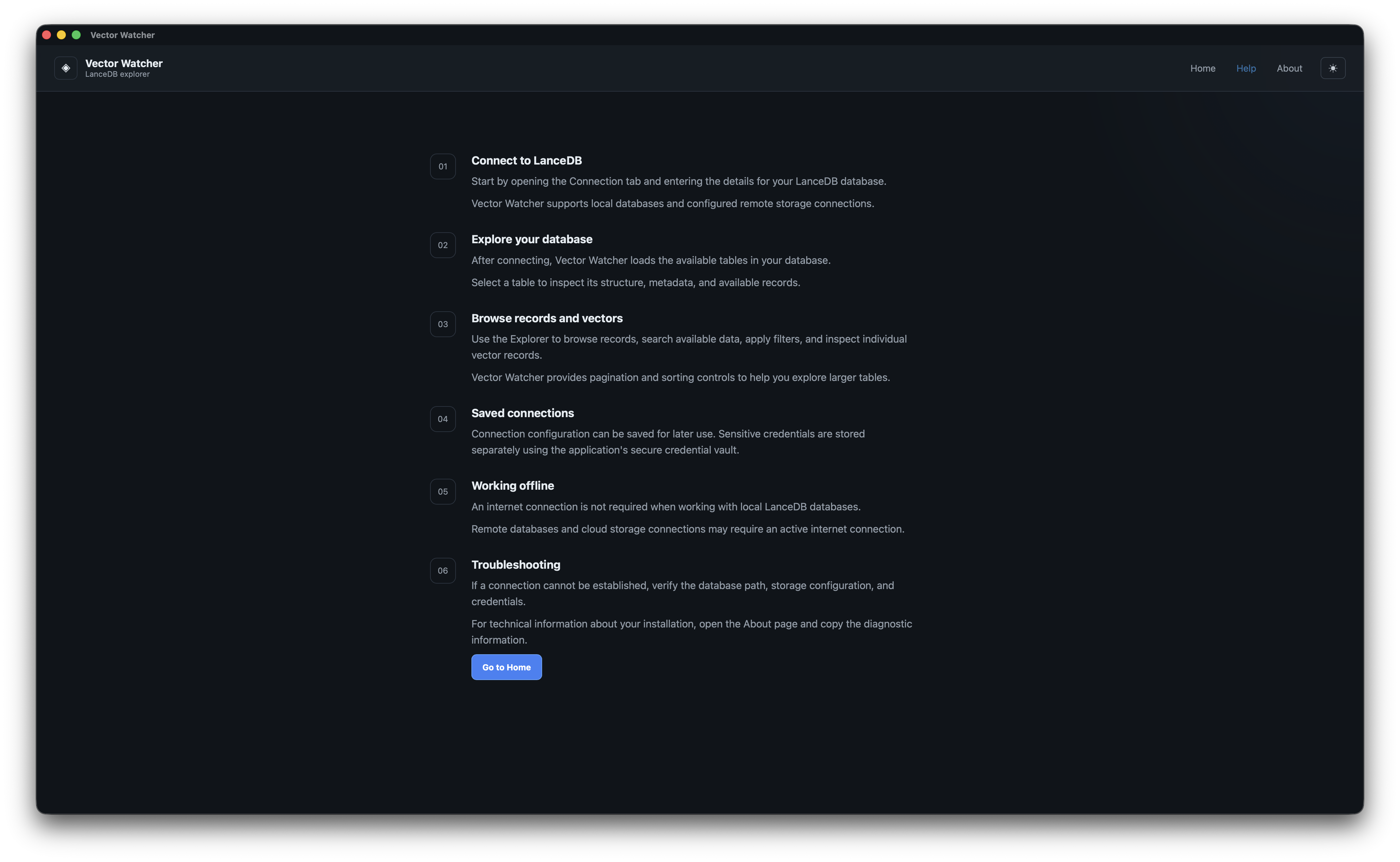 Help Screen