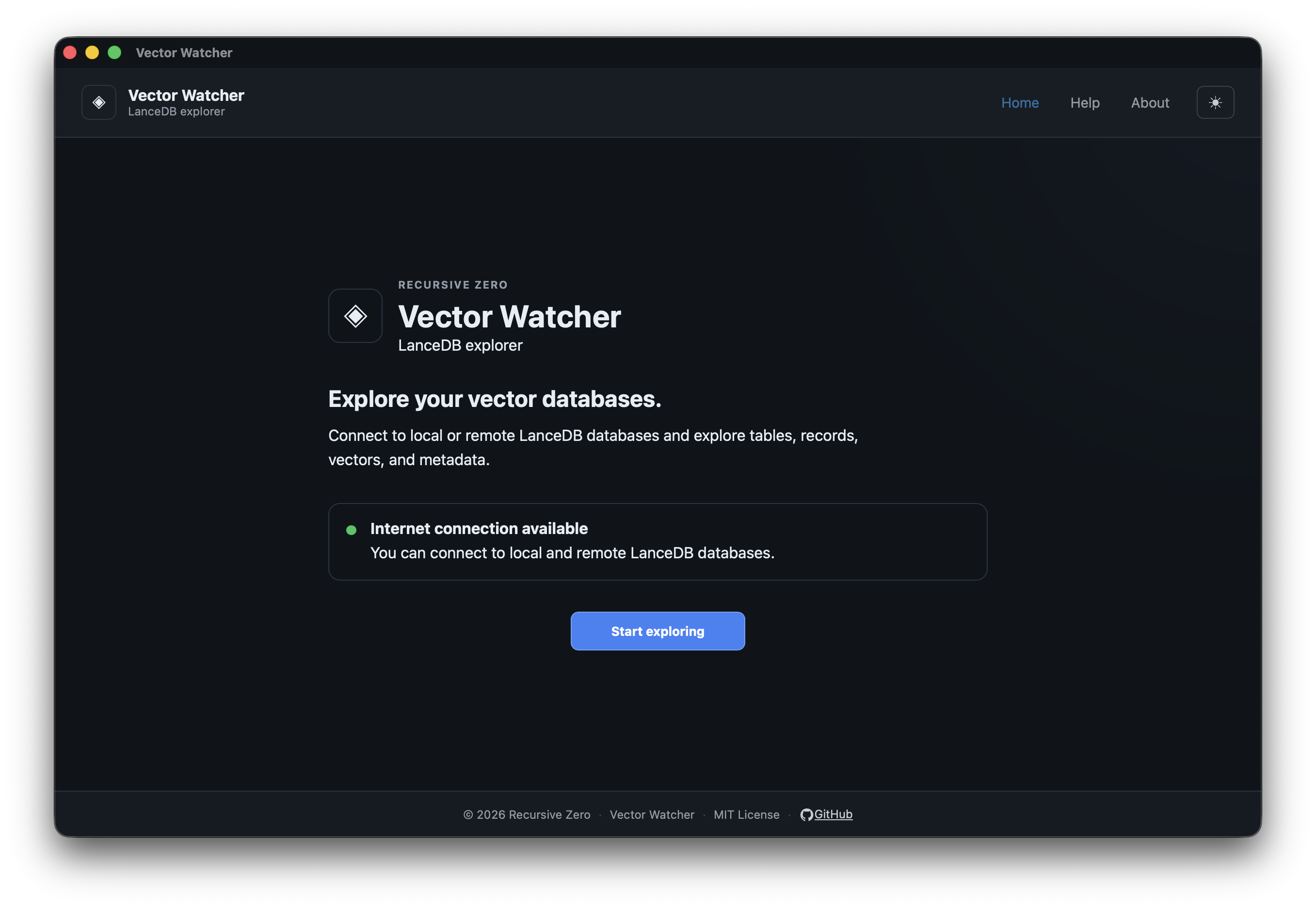 Vector Watcher Main Window